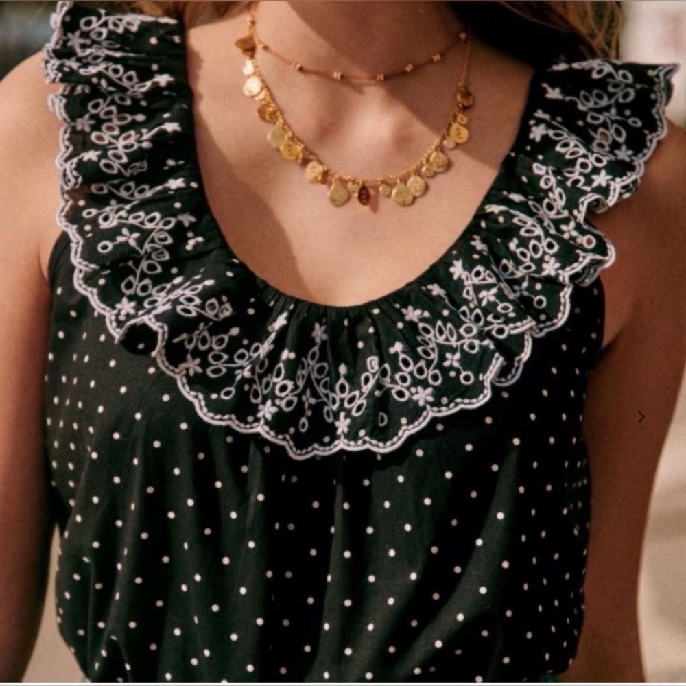 Sézane Rosa Blouse - Black Polka Dot
